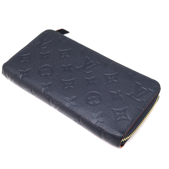 Louis Vuitton Rouge Leather Blue Empreinte Wallet Marine Zip Navy Zippy Long - Picture 1 of 6